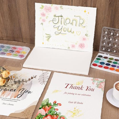 50 Sheets Watercolor Paper 9 x 12 in, 300 GSM, Deckle Edge, Ivory - size: 9 x 12inch
