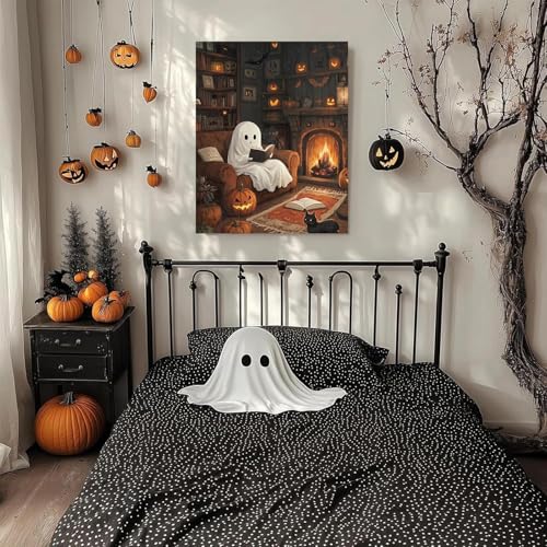 ARPADAMO Halloween Diamond Art Kits for Adults Cute Ghost Campfire 12x16in - color: DP04090