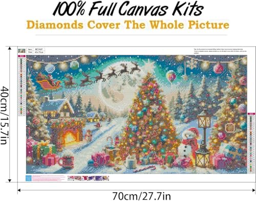 Ekuxom Large Christmas Tree Diamond Art Kits for Adults 27.5 X 15.7 inch | Large Diamond Painting Kits for Adults-Round Full Drill Waterfall Diamonds Art Painting Kit for Gifts Home Wall Decor - color: Christmas Tree