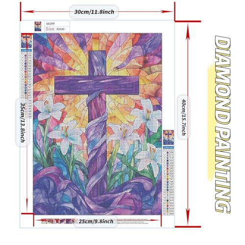 Milila Diamond Art Kits for Adults Full Drill Diamond Painting Kit(Cross) - color: Cross
