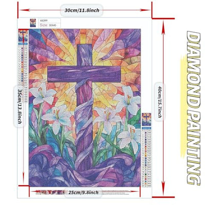 Milila Diamond Art Kits for Adults Full Drill Diamond Painting Kit(Cross) - color: Cross