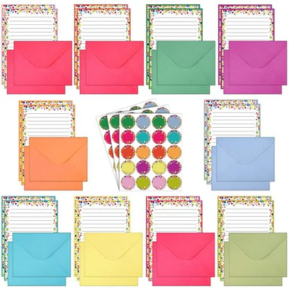 TaoBary 160 Pcs Polka Dot Stationery Paper and Envelopes Set, 5.5 x 8.25'' - size: 5.5 x 8.25 Inch, style: Dot