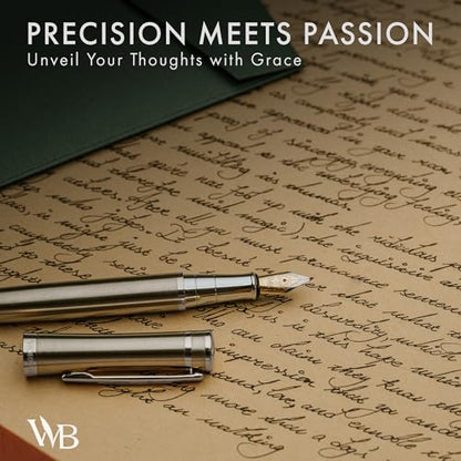 Wordsworth & Black Luxury Fountain Pen Set for Writing, 6 Nibs, Black Gold - color: Black Gold