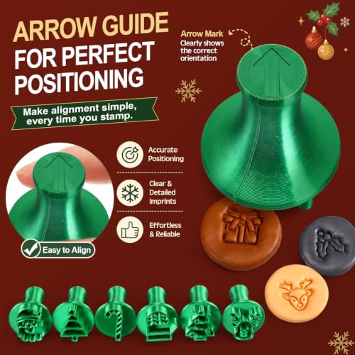 30 Pcs Christmas Pattern Clay Modeling Stamp Set with 72-Character Letter Stamps and Storage Box, Christmas Pattern Stamps for Polymer/Ceramic Clay, Pottery Craft, Cookie and Jewelry Making - style: Christmas