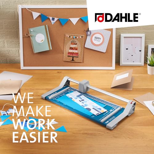 Dahle 507 Personal Rotary Trimmer, 12" Cut Length, 7 Sheet Capacity, Self-Sharpening, Automatic Clamp, German Engineered Paper Cutter - size: 12" Cut Length