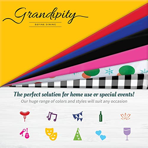 Grandipity Plastic Table Cloth Disposable 12 Pack 84" Round Red Gingham | Plastic table covers, durable disposable tablecloths, fade and tear-resistent table cover for party, event - color: Red Gingham Checkered, size: 84in. Round