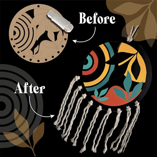 Unwynd Boho Wall Art Paint & Knot Craft Kit for Adults Macrame wall Decor