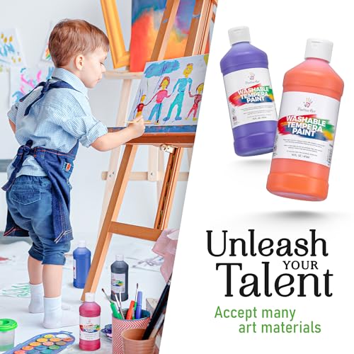 Washable Paint for Kids, 16 Oz Bottle Washable Tempera Paint, Paint for Schools, Classroom Student Paint, Non-Toxic Kids Paint Set Finger Paint - (Green) - color: Green