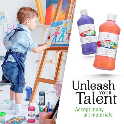 Washable Paint for Kids, 16 Oz Bottle Washable Tempera Paint, Paint for Schools, Classroom Student Paint, Non-Toxic Kids Paint Set Finger Paint - (Green) - color: Green