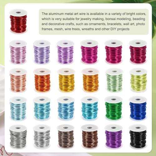 HARFINGTON 12 Gauge Aluminum Craft Wire 2.0mm 98.5ft Flexible Bendable Anodized Metal Jewelry Sculpting Wire for Jewelry Making Modelling Craft DIY, Green - color: Green, size: 98.5ft x 2.0mm