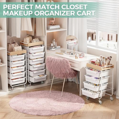 SYKIARIOL Rolling Craft Storage Cart with 4 Drawers,Kids Art Cart,White - color: White, size: 4-Drawer