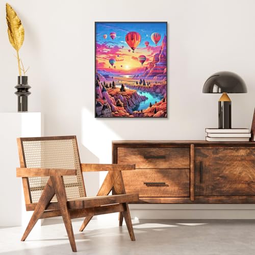 Camocin Diamond Art Kits for Adults, Hot Air Balloon Diamond Painting | Gem Art, Diamond Dot, 5D Full Round Drill, Adventure Wall Decor, DIY Craft Gift, 12x16 Inch - color: LBDP1P06