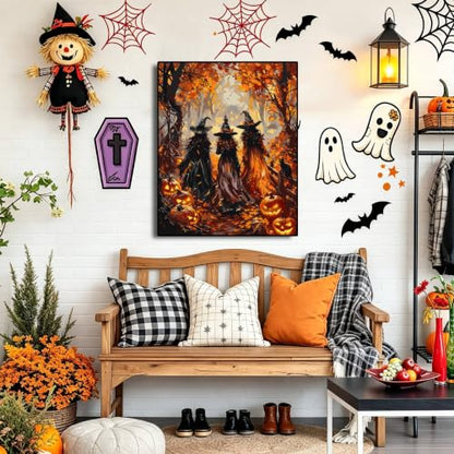 bleihum Halloween Paint by Numbers Kit for Adults Witch 16x20inch - color: MT23133-US