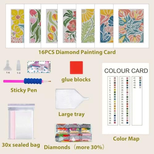 12 Pcs Small Diamond Art Kits Easy Flower Diamond Art Kits for Adults - color: Easy Flowers