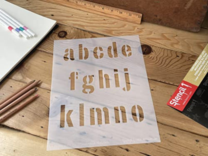Stencil1 Industrial Font Stencil 1" Alphabet Letters Painting Art Craft - style: 1" Letters