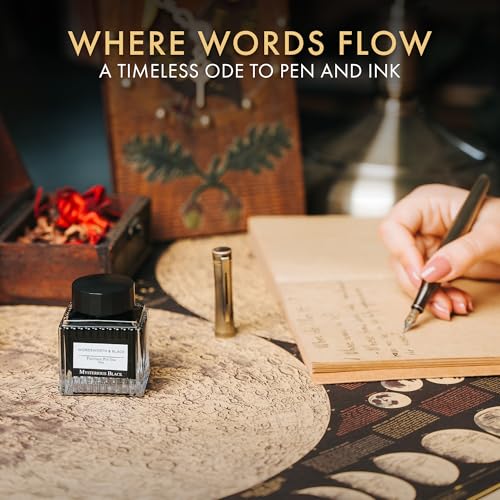 Wordsworth & Black Fountain Pen Ink Bottle, 30ml, Black, Smooth | For Calligraphy, Drawing Journaling, Vivid Saturated Colour, Quick-Drying, Water-Based, Non-Toxic, No Smudge, Vegan - color: Black