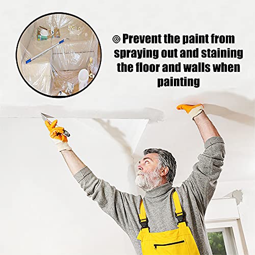 30 Pieces Plastic Drop Sheets for Painting, Waterproof and Dust-Proof Clear Cloth for Furniture Cover, 9x12 Feet Tarps - size: 30 Pieces