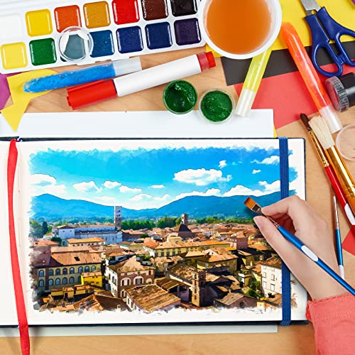 5.5" x 8.5" Watercolor Pad, Pack of 2 (76 Sheets), 110 lb (230 GSM) | Acid-Free Paper, Watercolor Book with Linen Bound for Watercolor Techniques and Mixed Media