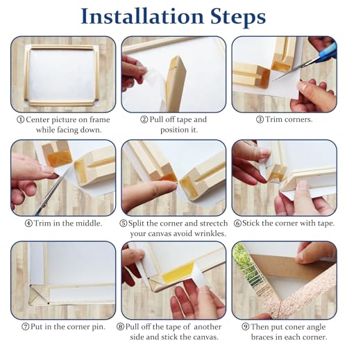 DIY Wooden Canvas Stretcher Bars Canvas Frame Kit for Gallery Wraps – Sturdy Solid Wood Bars for Oil Paintings, Gallery, Posters, Diamond Painting, Home Studio Wall Decor - size: 20"L x 32W"