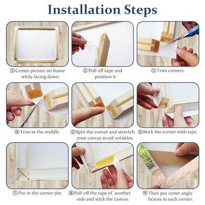 DIY Wooden Canvas Stretcher Bars Canvas Frame Kit for Gallery Wraps – Sturdy Solid Wood Bars for Oil Paintings, Gallery, Posters, Diamond Painting, Home Studio Wall Decor - size: 20"L x 32W"