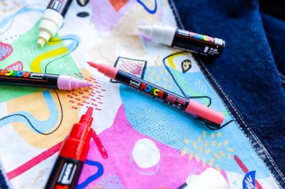 POSCA® PC-5M Paint Markers, 8 Count Medium Reversible Tip Set (1.8–2.5 mm) - size: 1 Count (Pack of 8), style: Round Tip
