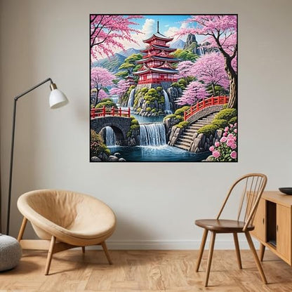 HHMATITS Cherry Blossom Diamond Art Kits for Adults 14X14IN - color: Cherry Blossom