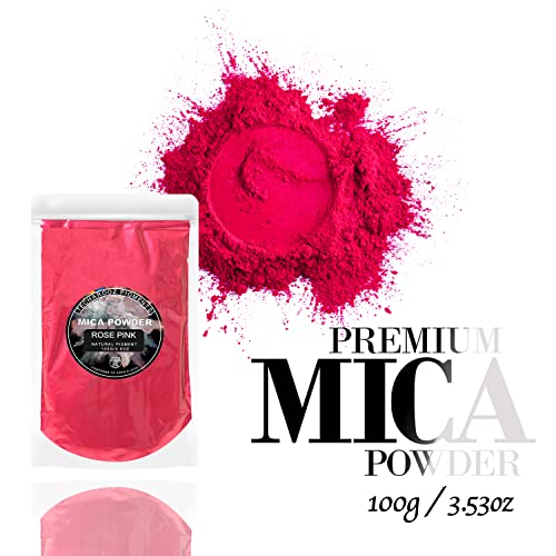 Rose Pink Mica Powder for Epoxy Resin 100g / 3.5oz. Sealed Bag - Techarooz 2 Tone Resin Dye Color Pigment Powder for Lip Gloss, Nails, Colorant for Bath Bombs & Soap Making - color: Rose Pink