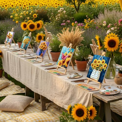 Sherr 24 Pcs Pre Drawn Canvas for Adult, Sunflower, 8 x 10 Inch - size: 8 x 10 Inch, style: Sunflower