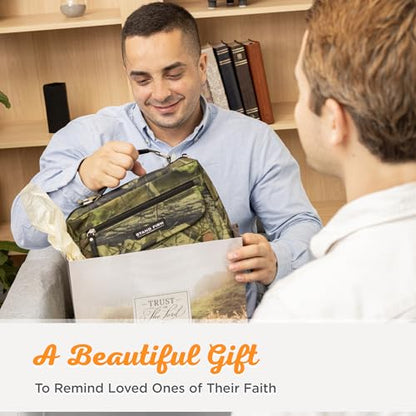 Christian Art Gifts Stand Firm Oak Moss Camo Poly-Canvas Organizer Bible Cover - 1 Corinthians 16:13, Large - size: Large