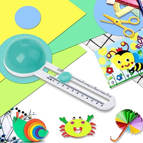 Circle Cutter, Craft Circle Cutters for Crafts, Cut Diameter 4'' to 12.5'' | Paper Circle Cutter with 3 Blades, Circular Paper Cutters, Adjustable Circles Cutter Tool for Papers, Compass Cutting Tool - color: Green