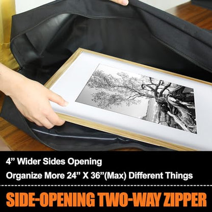 Cupohus 25" x 37" Lightweight Art Portfolio Bag (Edition 2.0) with Outer Pockets and Handle, Student Carry Transport Storage Bag for 24" x 36" Artworks - size: 25" x 37" x 4"