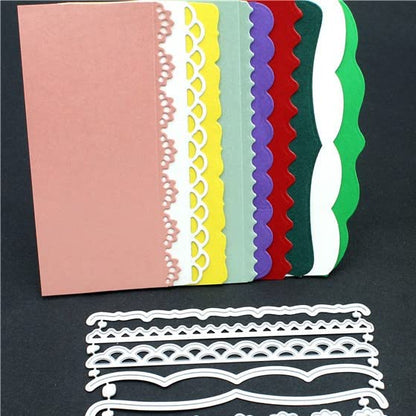 9 PCS Metal Embossing Lace Cutting Dies Metal Embossing Stencils for Card Making Scrapbooking Lace DIY Crafts Birthday Decor - style: Lace edge dies set