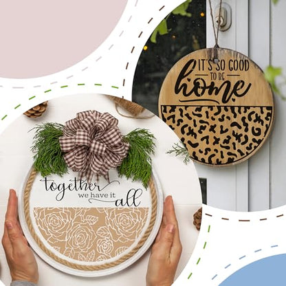 Keluna Welcome Home Stencils for Painting on Wood, 16 Pcs 12 Inch Large Reusable Welcome & Half Round Stencils - Cheetah Skin, Hexagon, Checkerboard, Cat Paw Designs - style: welcome home