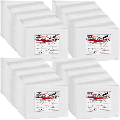 U.S. Art Supply 5 X 7 Inch Art Canvas Board Panels 96 Pack - 8 Ounce - size: 5" x 7"