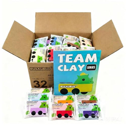 32-Pack Air Dry Foam Clay 16 Colors for School Supplies - color: 16 Colors