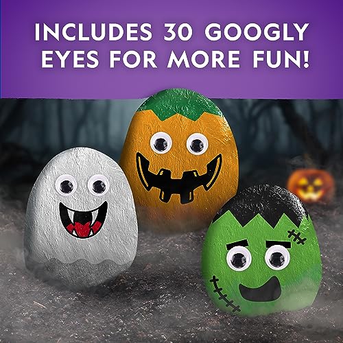 National Geographic Creepy Creatures Rock Painting Halloween Craft Kit | 10 River Rocks, 10 Paint Colors, Spooky Art Supplies for Kids, Halloween Crafts, Creative Activity, Creepy Creature Designs - style: Creepy Creatures