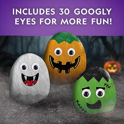 National Geographic Creepy Creatures Rock Painting Halloween Craft Kit | 10 River Rocks, 10 Paint Colors, Spooky Art Supplies for Kids, Halloween Crafts, Creative Activity, Creepy Creature Designs - style: Creepy Creatures