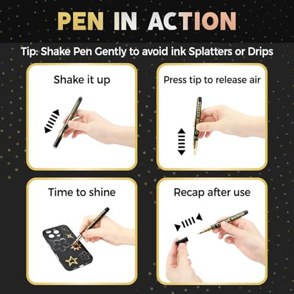 Pagather Chrome Paint Markers, Gold Silver Bronze Permanent Mirror Pens