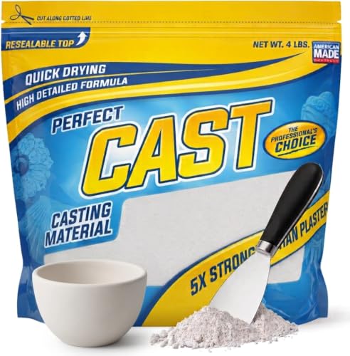 Perfect Cast Mold Casting Powder, Fast-Curing, Non-Toxic, Water-Based Material for DIY Sculptures, Jewelry, Crafts & Models, USA Made, 4 lb Bag - size: 4 lb