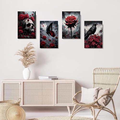 Gemozaic 4 Pack Gothic Paint by Numbers Kit for Adults with Frame & Easel - color: BKH2790-BKH2793
