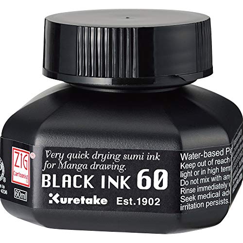 Zig Kuretake Manga Ink ZIGCARTOONISTBLACKINK21.9 fl oz (6060 ml) CNCE104-6 - size: 2 fl oz