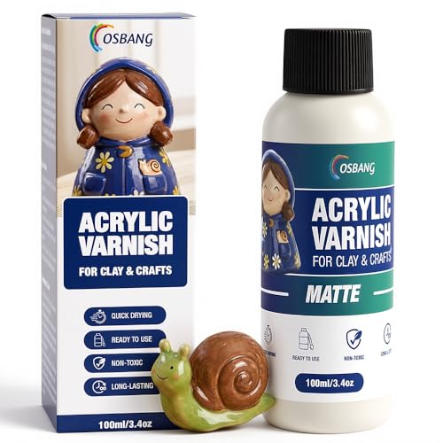 OSBANG 100ML Air Dry Clay Glaze, Matte Finish Air Dry Clay Varnish, Helps Prevent Cracking, Scratches and Wear, Clear Sealant for Ceramics, Paintings, Wood and DIY Projects - size: Matte