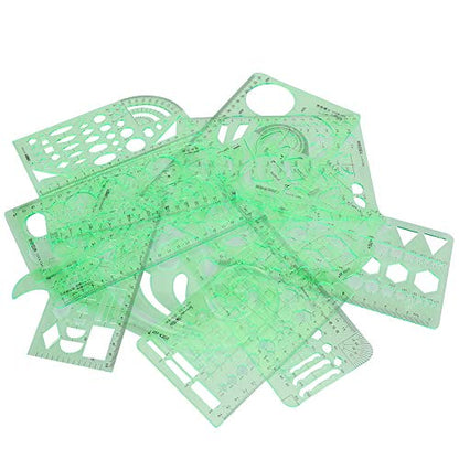 Drawing Tools, Geometric Stencils Drawing Stencils Geometric Drawing Template Multi Function Measuring Ruler 12pcs Ruler Set Curve Shaped Grading Rulers for Sewing Pattern
