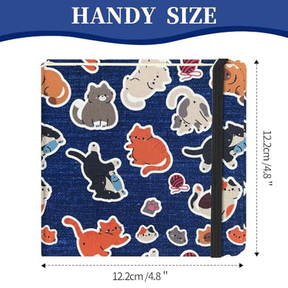 5x5 Pocket Sketch Book,80gsm Hardcover Art Sketchbook for Drawing Journal | Cloth Cover,80gsm Blank Paper,96Sheets,Lay-Flat,Portable Travel Creation Paint Diary Memo Planner,Dry MediaLine Ball Cat - color: Cloth Cover-4.8x4.8in-Line Ball Cat