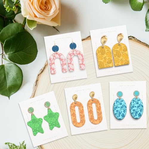 6 PCS Polymer Clay Texture Sheets Plants Clay Texture Mat for Using with Clay Cutters Pottery Earrings Jewelry DIY Making - style: Plant and Flower Theme-6pcs