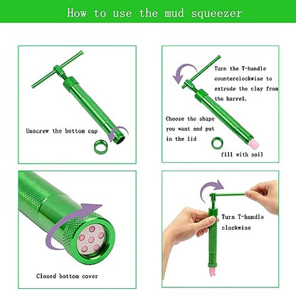 Stainless Steel Clay Extruder Sugar Paste Extruder Cake Fondant Decorating Tool Set Ceramics & Pottery Clay Extruders Mixers & Presses (Green) - color: green