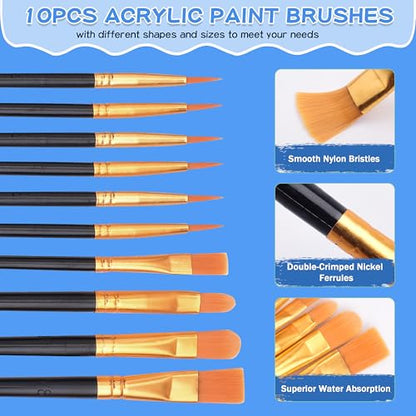 Paint & Sip Kit for 2, 8x10 Canvas Board with Easel for Couples Date Night | 2-Person Art Set:2 canvases,2 wood easels, brushes,paints & palettes.Ideal for painting parties,anniversaries & girls' night