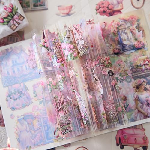 Uideyvi Dream Theme Sticker Scrapbooking Supplies for Junk Journal, 20 Sheets PET Stickers(TZ-001-007) - color: Dream theme