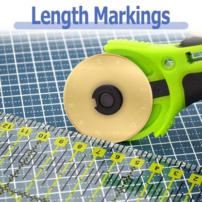 Mesee 10 Pieces Titanium Coated Rotary Cutter Blade Set 45mm Replacement Rotary Blades Round Cutting Blades Refill Accessory for Quilting Scrapbooking Sewing Fabric Paper Arts Crafts