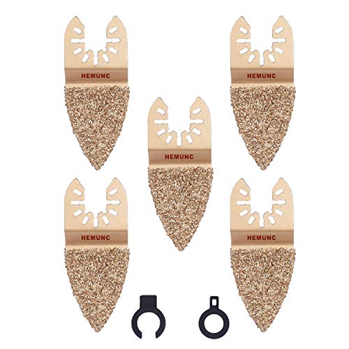 Oscillating Tool Blades, HEMUNC 5pcs Universal Finger Carbide Oscillating Multitool Saw Blades Accessories kit - size: 5PACK FINGER CARBIDE